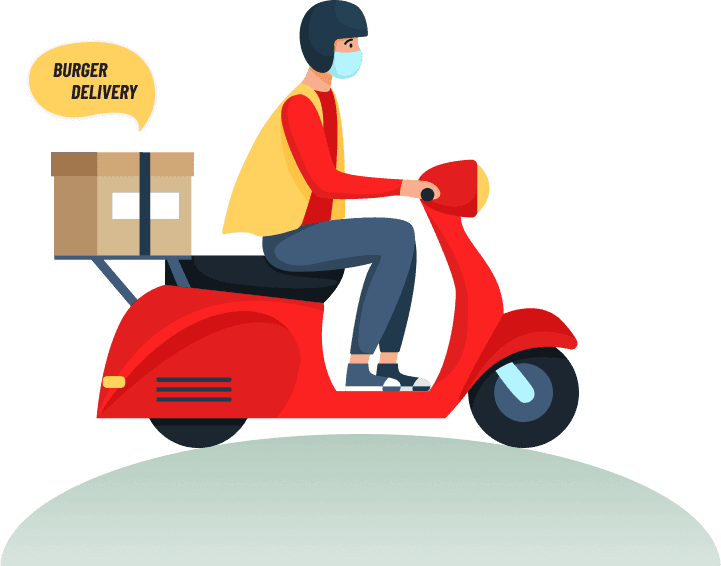 Pizza delivery scooter illustration